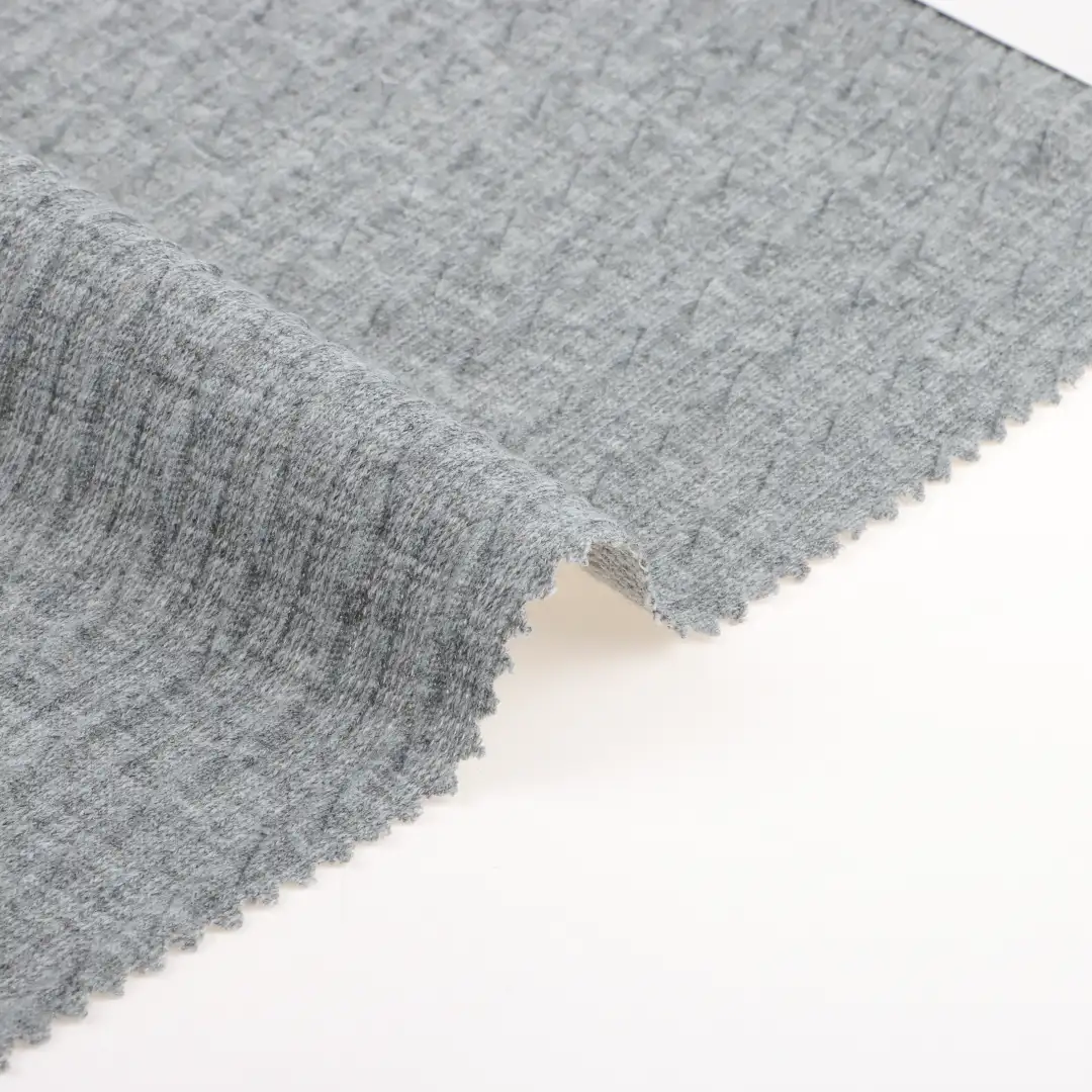 China Fabric for T-Shirt,Shorts Weft Jacquard Knit Fabric Polyester Spandex Grey color buy from China wholesaler bulk order at wholesale price free worldwide shipping Alibaba