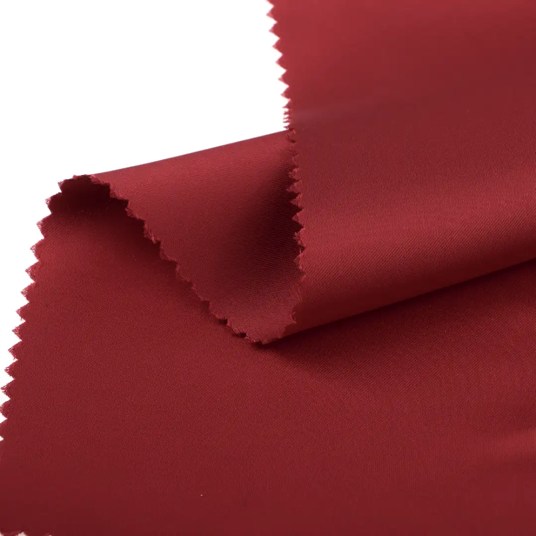 China Fabric for Pants Polyester Satin Synthetic Woven Fabric Polyester burgundy color buy from China wholesaler bulk order at wholesale price free worldwide shipping Alibaba