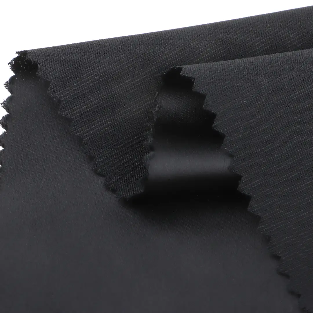 China Fabric for Pants Polyester Satin Synthetic Woven Fabric Polyester BLACK color buy from China wholesaler bulk order at wholesale price free worldwide shipping Alibaba