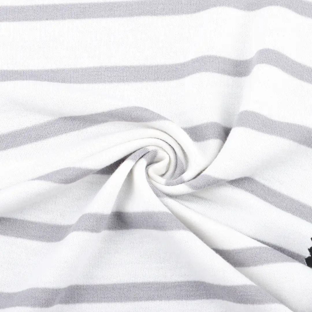 China Fabric for T-Shirt,Shorts French Terry Knit Fabric Polyester Rayon Spandex White and grey color buy from China wholesaler bulk order at wholesale price free worldwide shipping Alibaba