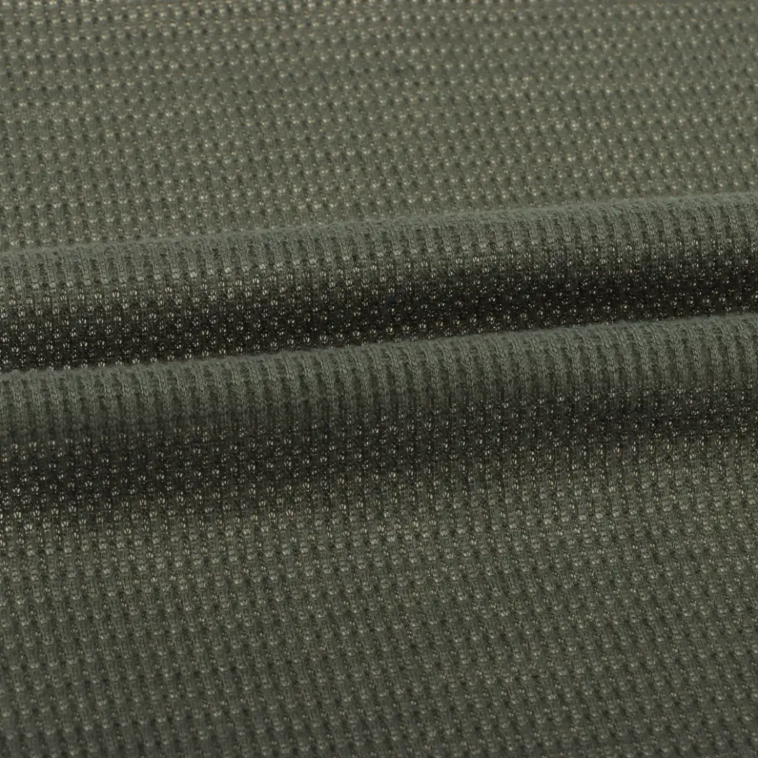 China Fabric for T-Shirt,Shorts Waffle Knit Fabric Polyester Olive Green color buy from China wholesaler bulk order at wholesale price free worldwide shipping Alibaba