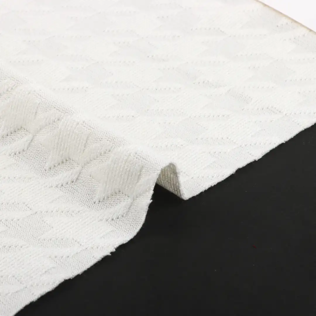 China Fabric for Pants,T-Shirt Weft Jacquard Knit Fabric Rayon Nylon Polyester Spandex Cream color buy from China wholesaler bulk order at wholesale price free worldwide shipping Alibaba