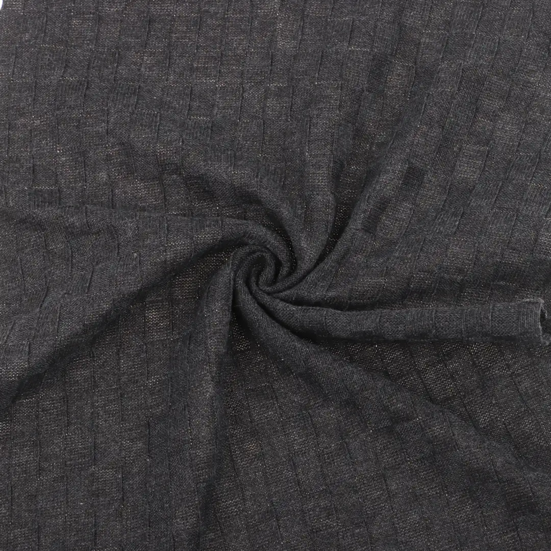 China Fabric for Pants,T-Shirt,Shorts Weft Jacquard Knit Fabric Cotton Polyester Grey color buy from China wholesaler bulk order at wholesale price free worldwide shipping Alibaba