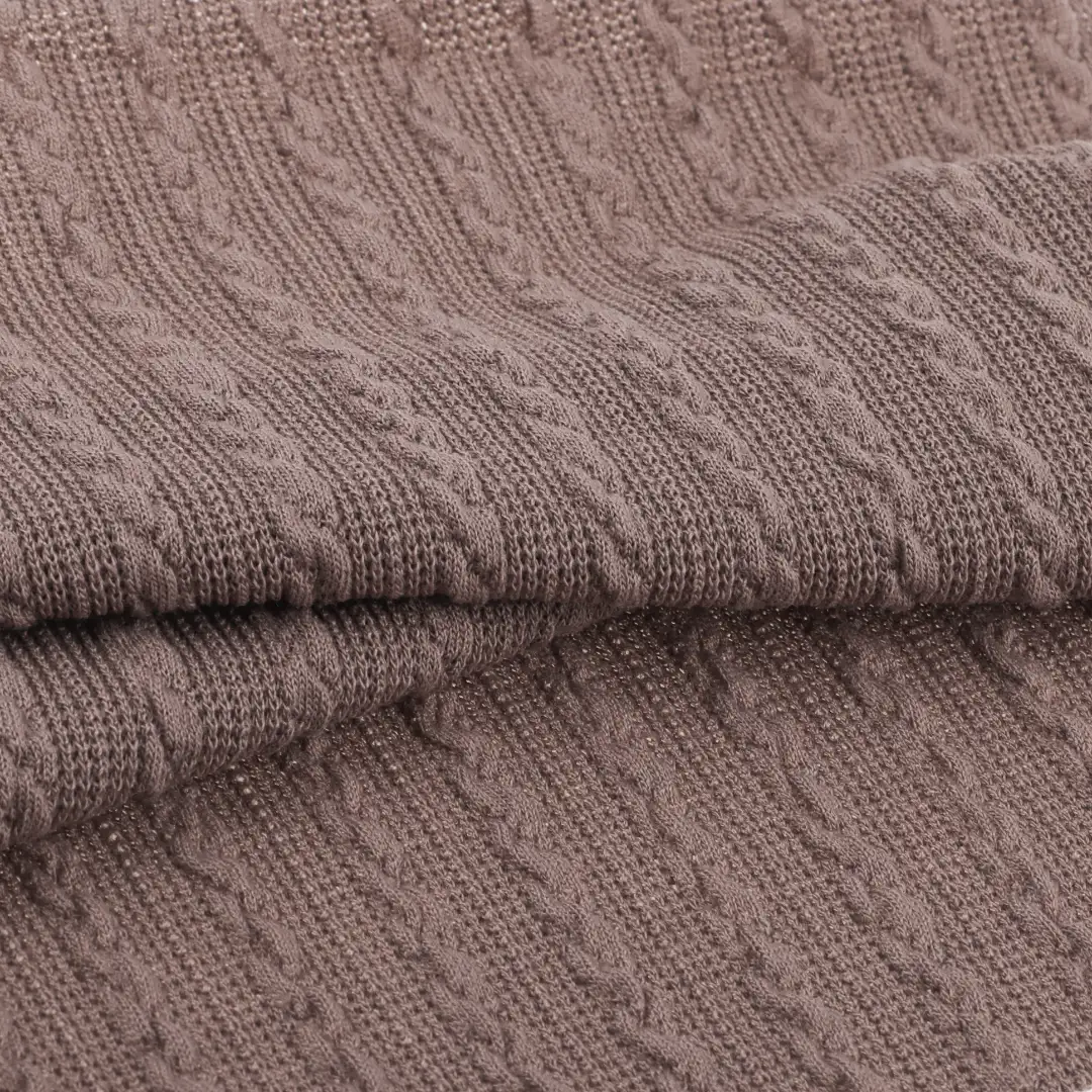 China Fabric for Pants,T-Shirt,Shorts Weft Jacquard Knit Fabric Polyester Spandex Brown color buy from China wholesaler bulk order at wholesale price free worldwide shipping Alibaba