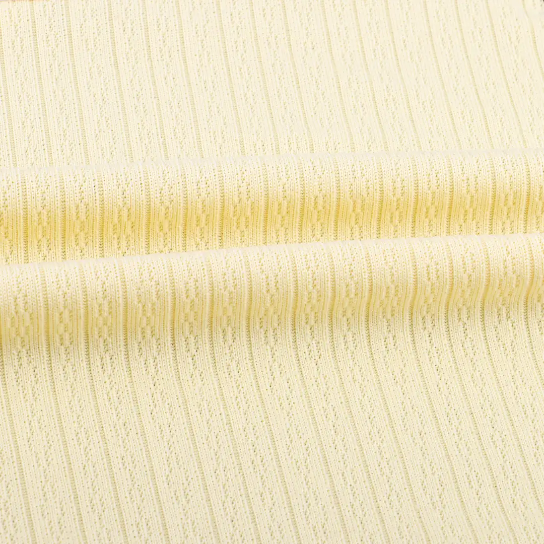 China Fabric for T-Shirt Weft Jacquard Knit Fabric Polyester Spandex Yellow color buy from China wholesaler bulk order at wholesale price free worldwide shipping Alibaba
