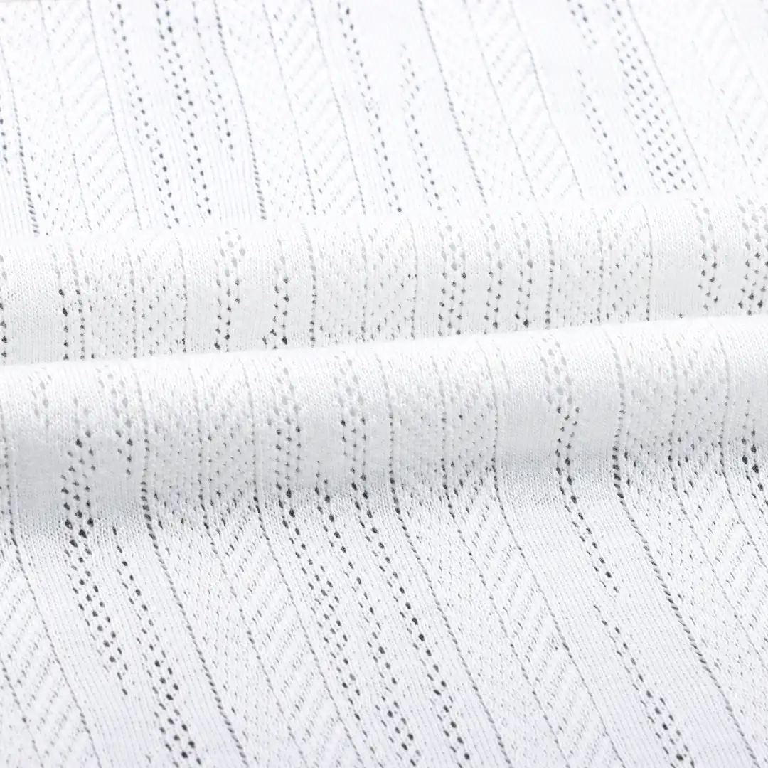China Fabric for T-Shirt Weft Jacquard Knit Fabric Polyester Rayon White color buy from China wholesaler bulk order at wholesale price free worldwide shipping Alibaba