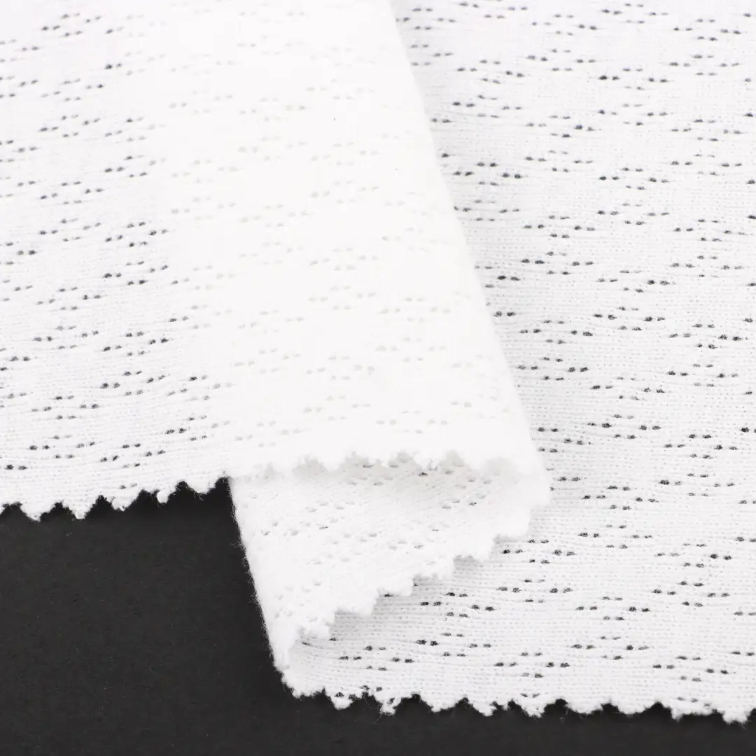 China Fabric for T-Shirt Weft Jacquard Knit Fabric Cotton White color buy from China wholesaler bulk order at wholesale price free worldwide shipping Alibaba