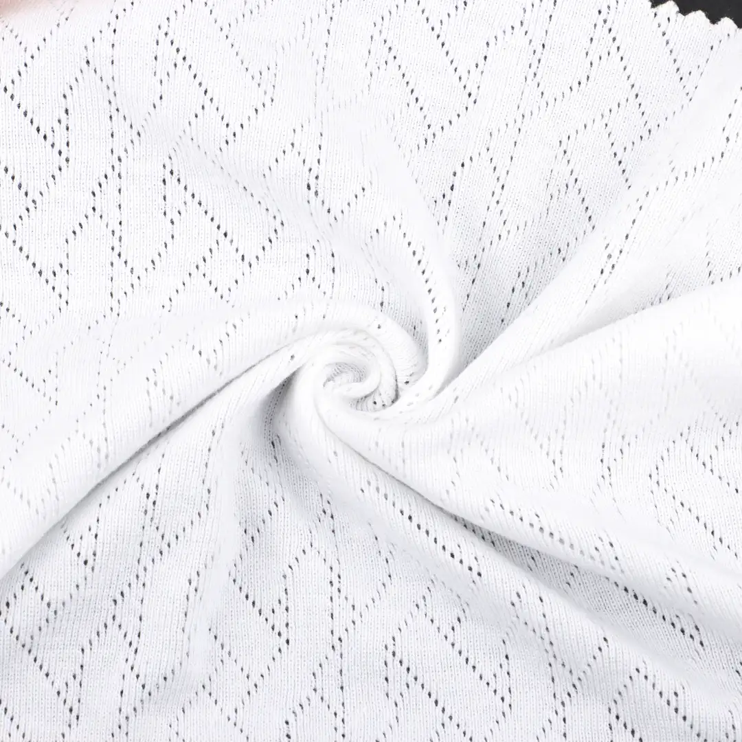 China Fabric for T-Shirt Weft Jacquard Knit Fabric Cotton White color buy from China wholesaler bulk order at wholesale price free worldwide shipping Alibaba