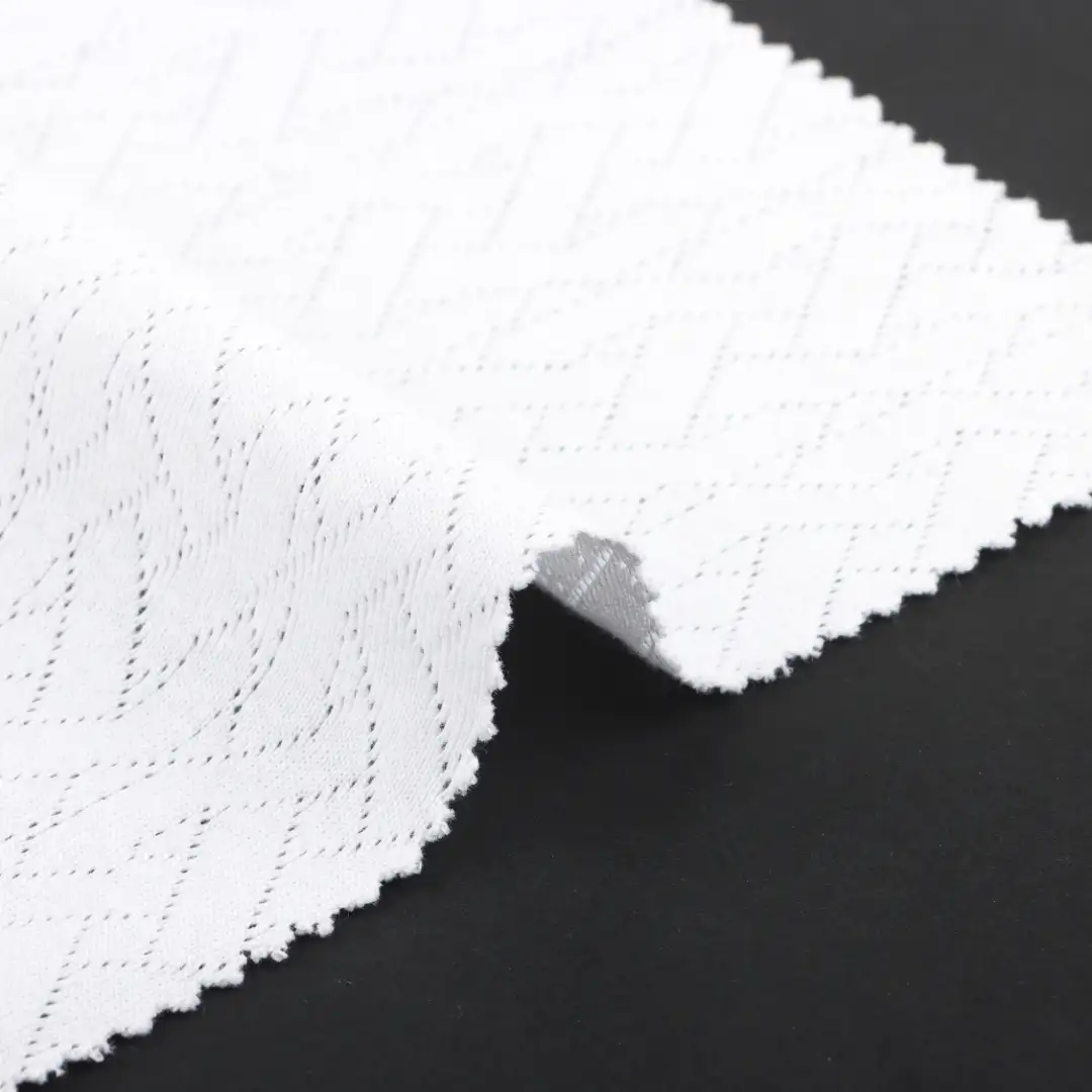 China Fabric for T-Shirt Weft Jacquard Knit Fabric Cotton White color buy from China wholesaler bulk order at wholesale price free worldwide shipping Alibaba