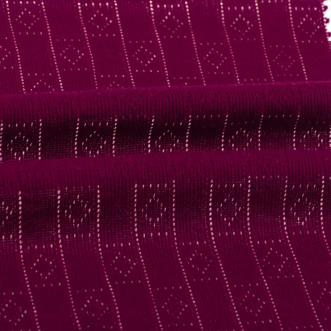 China Fabric for T-Shirt Weft Jacquard Knit Fabric Polyester Rayon Red color buy from China wholesaler bulk order at wholesale price free worldwide shipping Alibaba