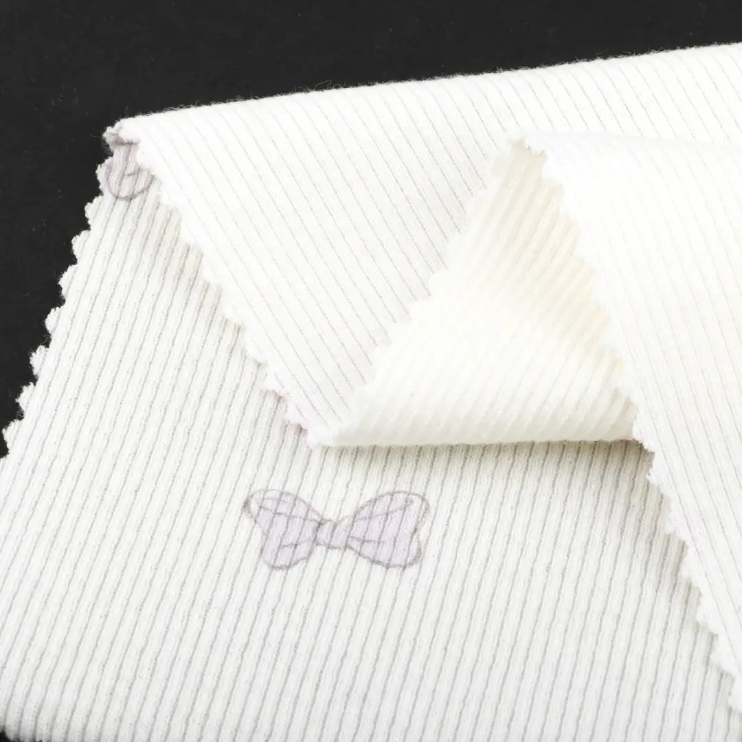 China Fabric for Pants,T-Shirt Rib Knit Fabric Cotton Spandex Printing color buy from China wholesaler bulk order at wholesale price free worldwide shipping Alibaba