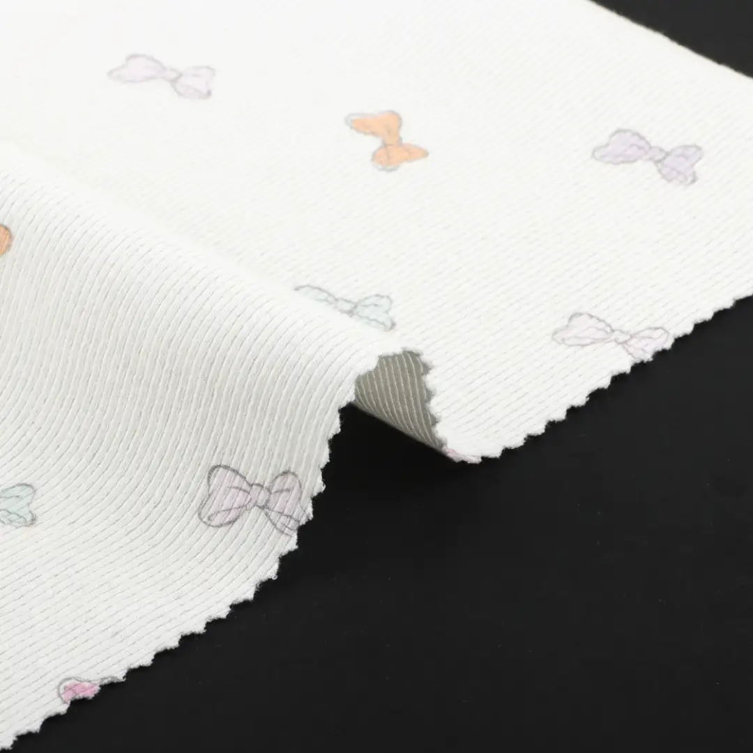 China Fabric for Pants,T-Shirt Rib Knit Fabric Cotton Spandex Printing color buy from China wholesaler bulk order at wholesale price free worldwide shipping Alibaba