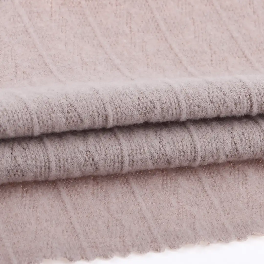 China Fabric for Pants,T-Shirt Weft Jacquard Knit Fabric Polyester dusty pink color buy from China wholesaler bulk order at wholesale price free worldwide shipping Alibaba