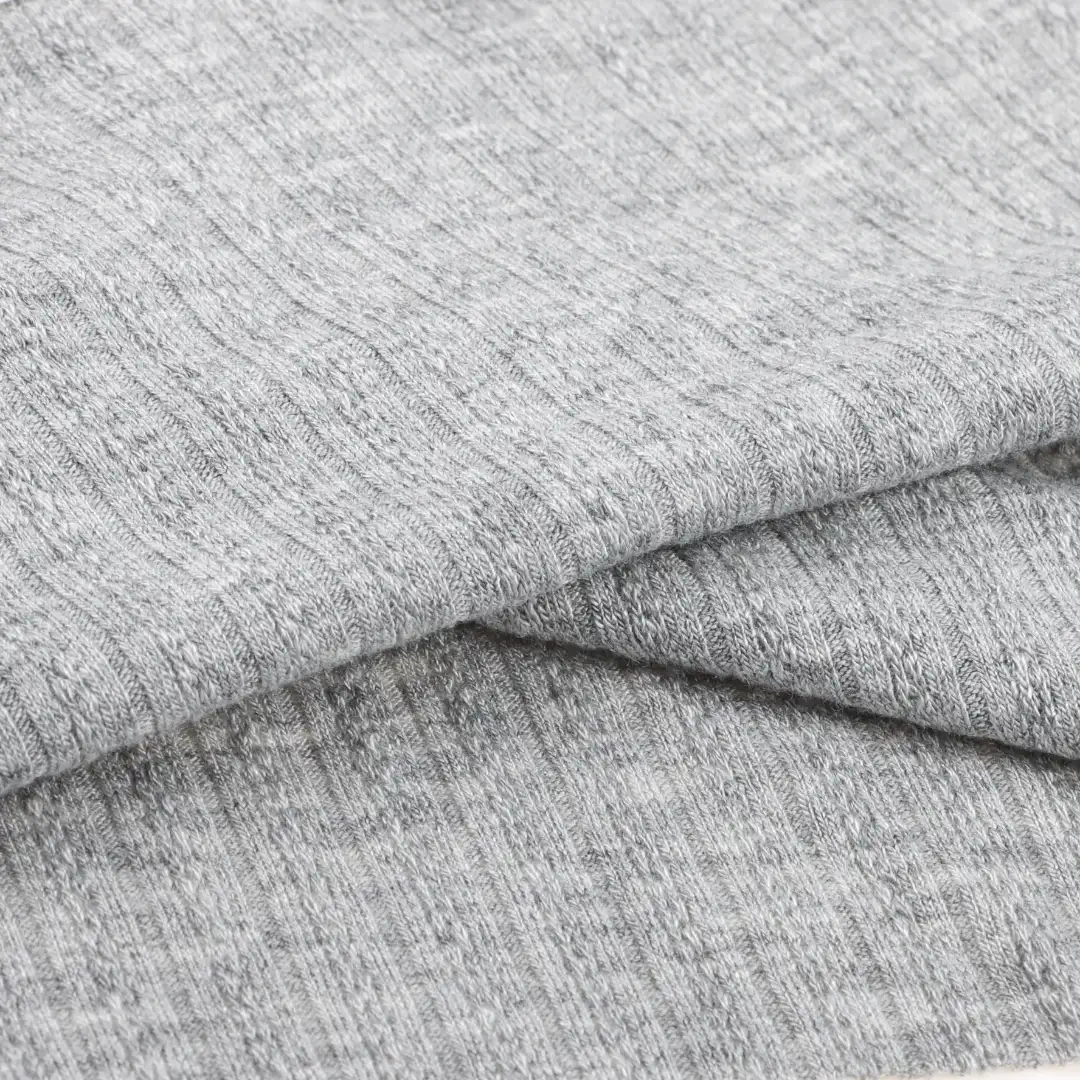China Fabric for Pants,T-Shirt Weft Jacquard Knit Fabric Cotton Spandex Grey color buy from China wholesaler bulk order at wholesale price free worldwide shipping Alibaba
