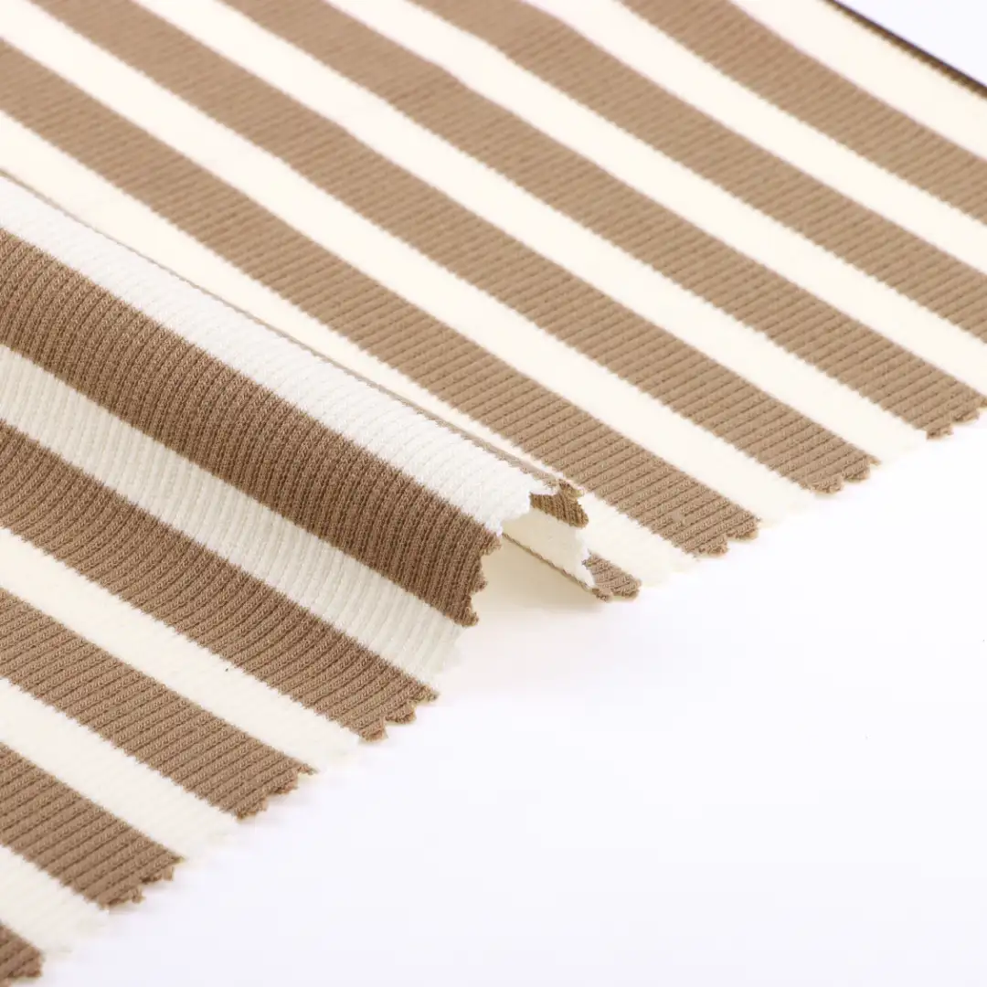 China Fabric for T-Shirt,Shorts Rib Knit Fabric Polyester Rayon Spandex Brown color buy from China wholesaler bulk order at wholesale price free worldwide shipping Alibaba