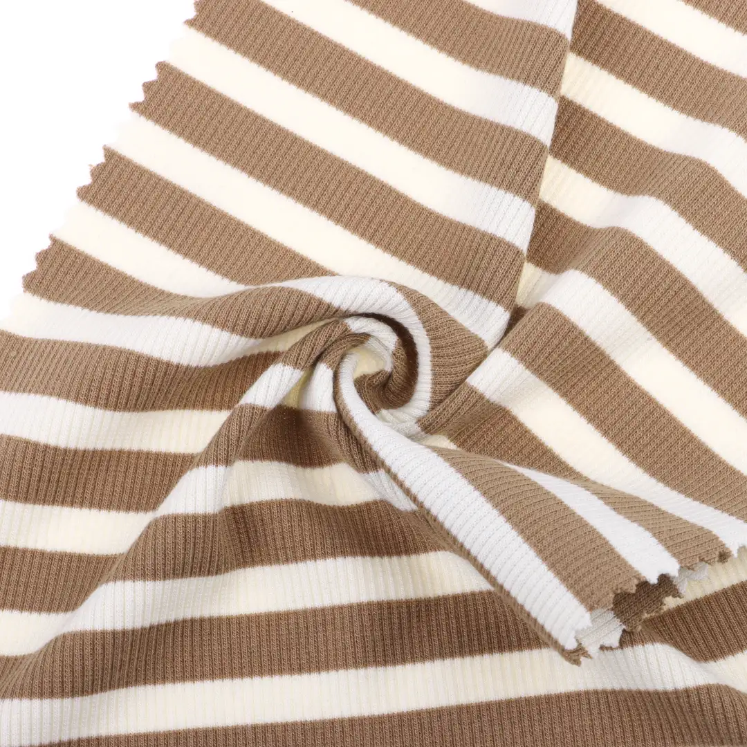 China Fabric for T-Shirt,Shorts Rib Knit Fabric Polyester Rayon Spandex Brown color buy from China wholesaler bulk order at wholesale price free worldwide shipping Alibaba