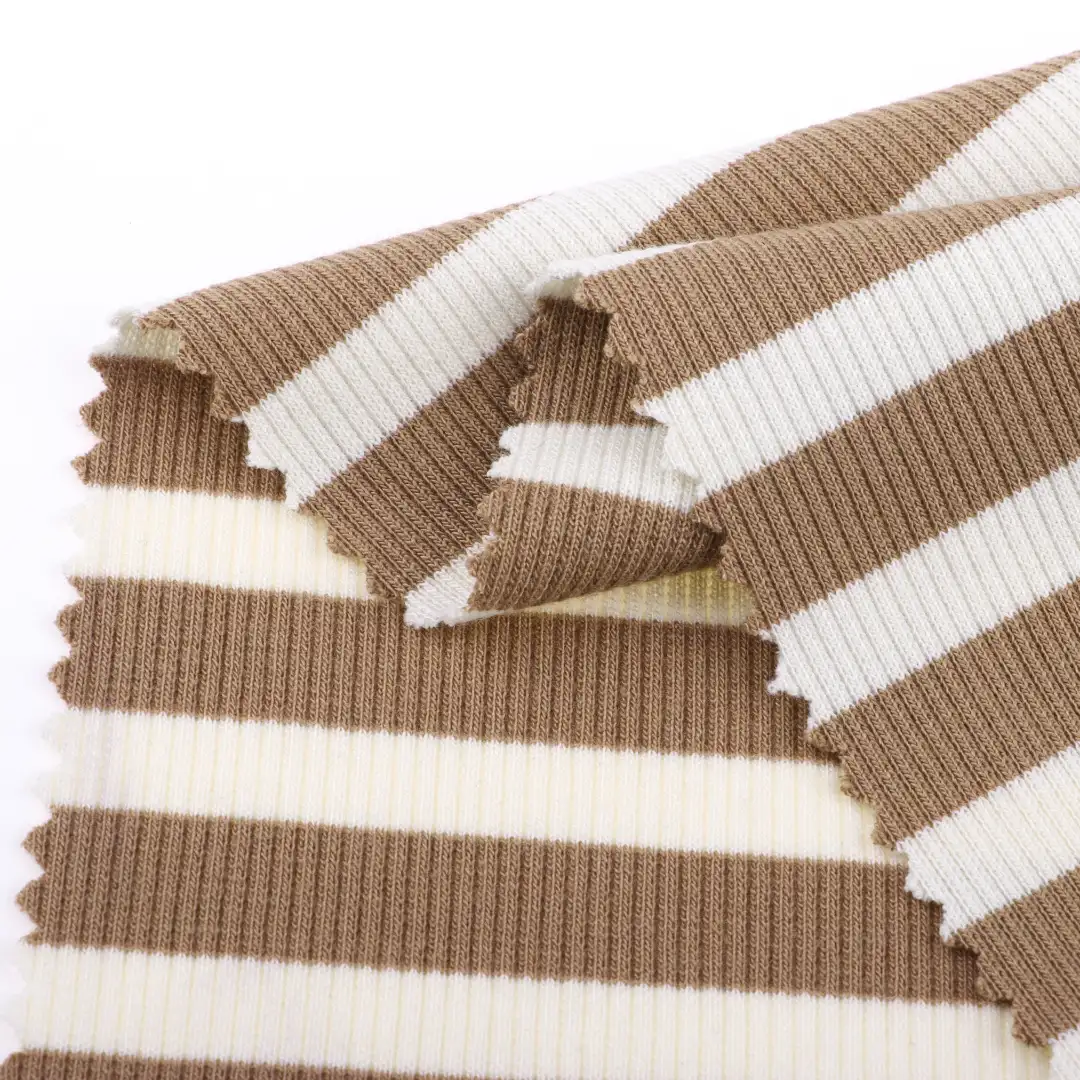 China Fabric for T-Shirt,Shorts Rib Knit Fabric Polyester Rayon Spandex Brown color buy from China wholesaler bulk order at wholesale price free worldwide shipping Alibaba