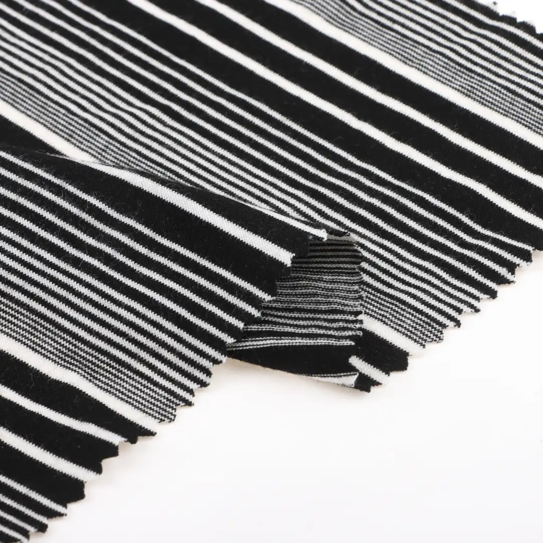 China Fabric for T-Shirt,Shorts Single Jersey Knit Fabric Polyester Rayon Spandex Black and White color buy from China wholesaler bulk order at wholesale price free worldwide shipping Alibaba
