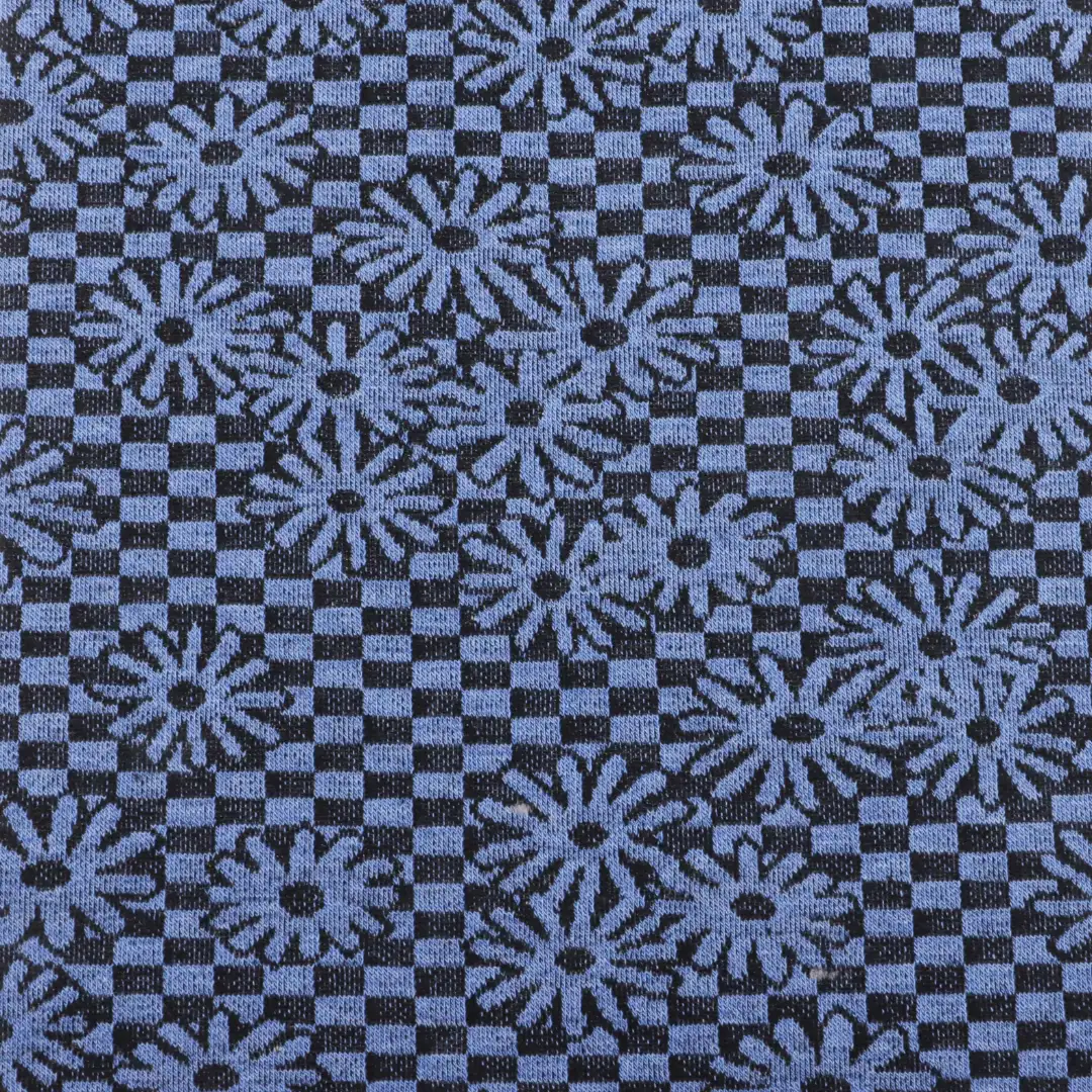 China Fabric for T-Shirt,Shorts,Loungewear Weft Jacquard Knit Fabric Polyester Rayon Spandex Blue color buy from China wholesaler bulk order at wholesale price free worldwide shipping Alibaba