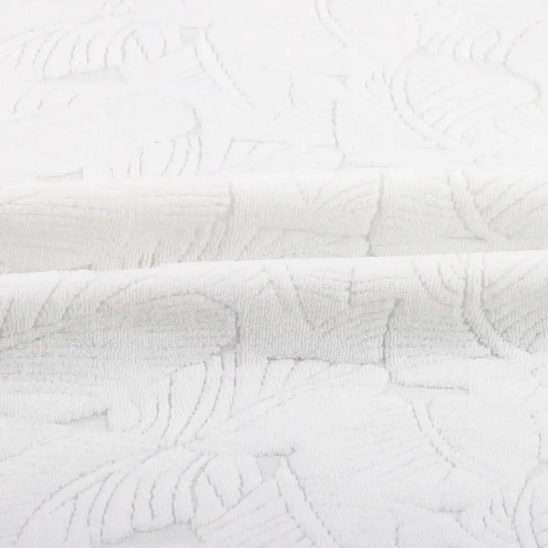 China Fabric for T-Shirt,Shorts,Loungewear Weft Jacquard Knit Fabric Polyester Spandex White color buy from China wholesaler bulk order at wholesale price free worldwide shipping Alibaba
