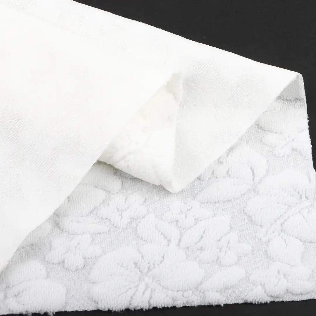China Fabric for T-Shirt,Shorts,Loungewear Weft Jacquard Knit Fabric Polyester Spandex White color buy from China wholesaler bulk order at wholesale price free worldwide shipping Alibaba