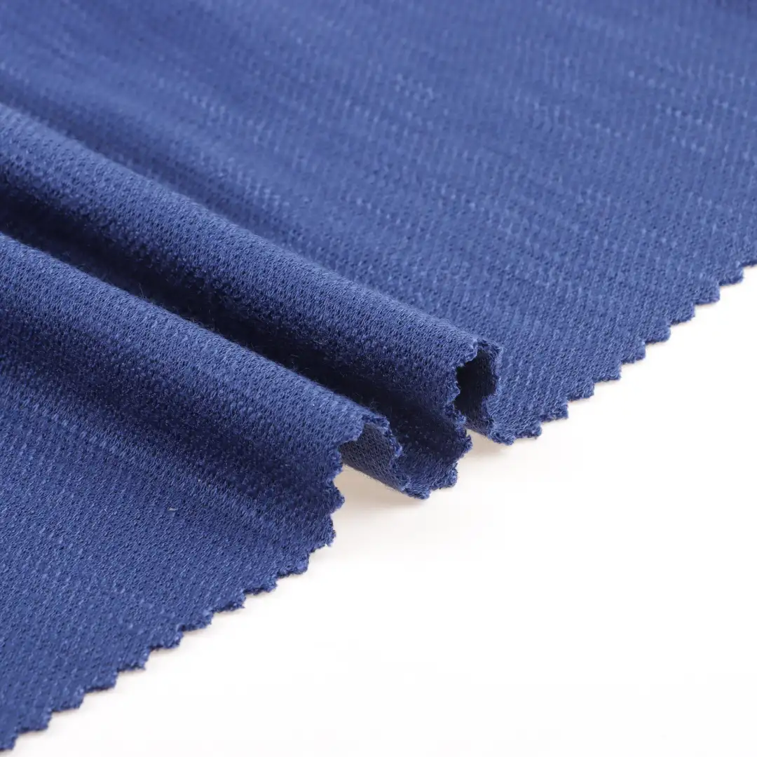 China Fabric for T-Shirt,Shorts,Loungewear Weft Jacquard Knit Fabric Rayon Polyester Blue color buy from China wholesaler bulk order at wholesale price free worldwide shipping Alibaba