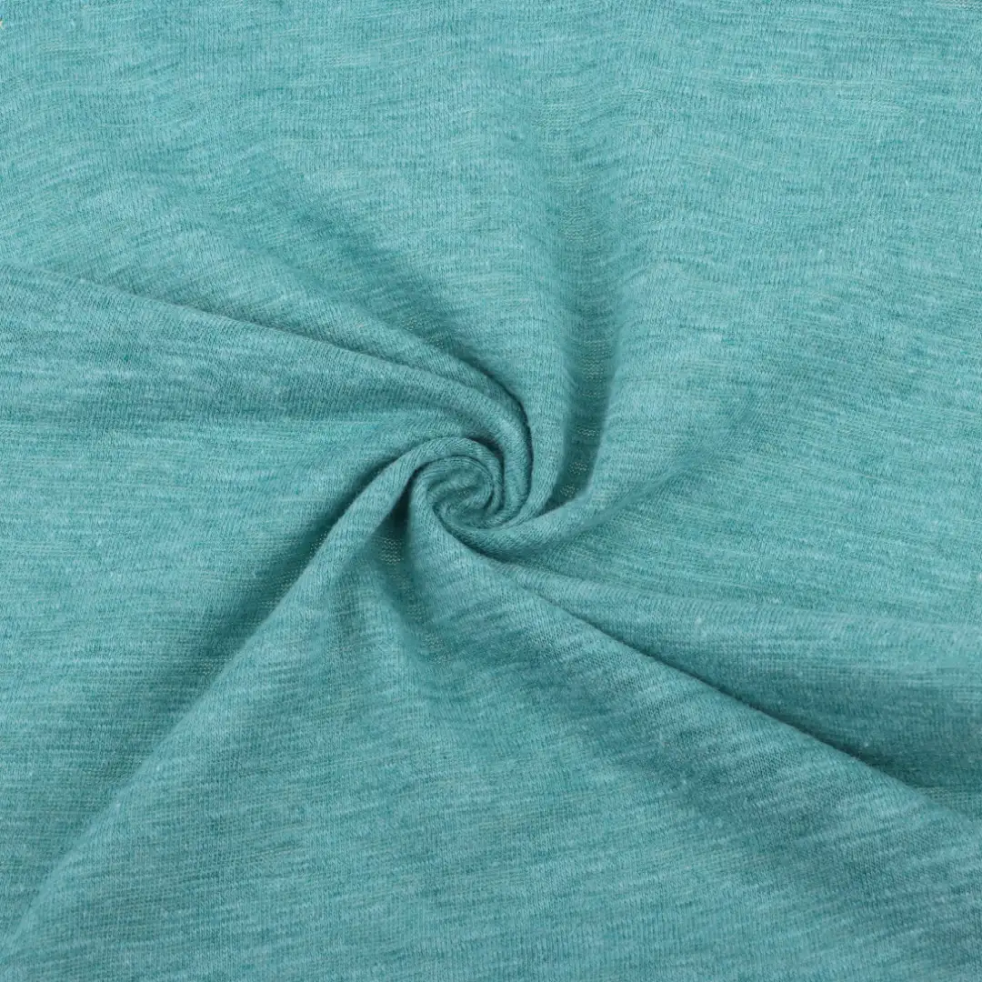 China Fabric for T-Shirt,Shorts,Loungewear Single Jersey Knit Fabric Cotton Polyester Green color buy from China wholesaler bulk order at wholesale price free worldwide shipping Alibaba