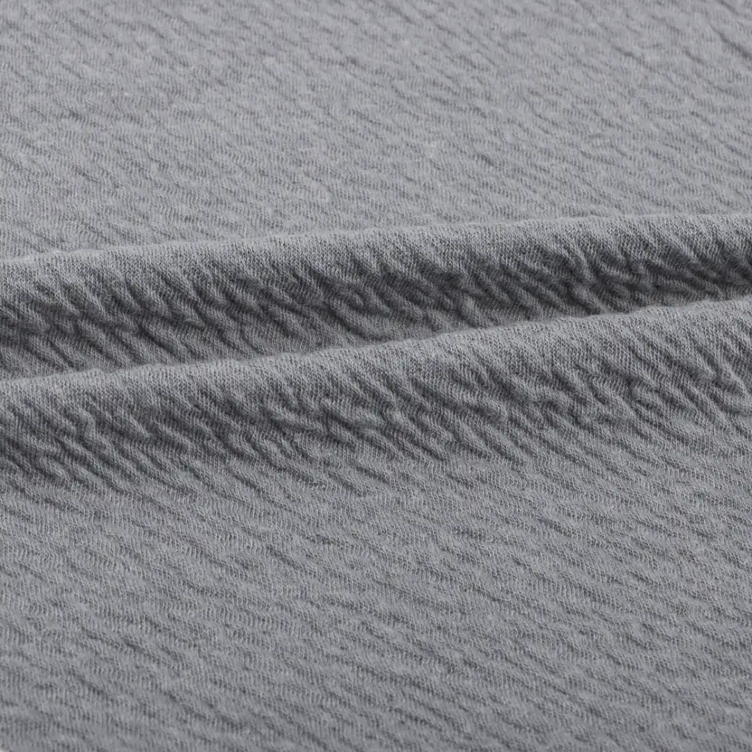 China Fabric for T-Shirt,Loungewear Scuba Knit Fabric Polyester Cotton Spandex Grey color buy from China wholesaler bulk order at wholesale price free worldwide shipping Alibaba