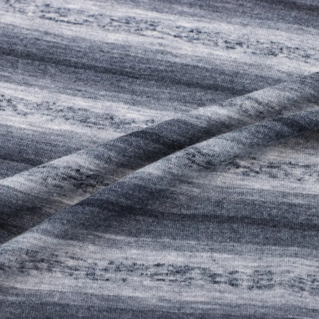 China Fabric for T-Shirt,Loungewear Single Jersey Knit Fabric Polyester Rayon Linen stripe color buy from China wholesaler bulk order at wholesale price free worldwide shipping Alibaba