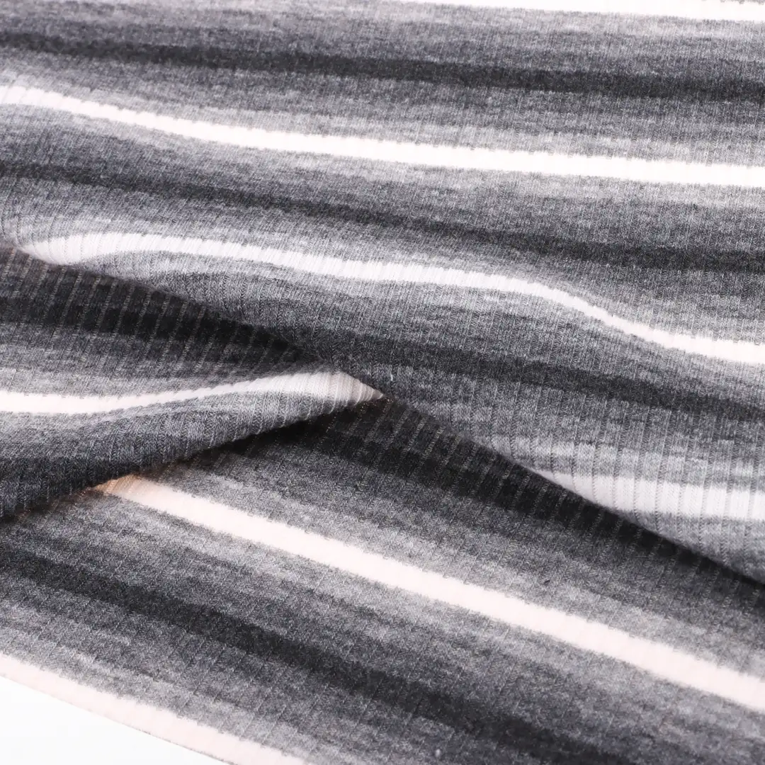 China Fabric for T-Shirt,Loungewear Rib Knit Fabric Polyester Rayon Spandex stripe color buy from China wholesaler bulk order at wholesale price free worldwide shipping Alibaba