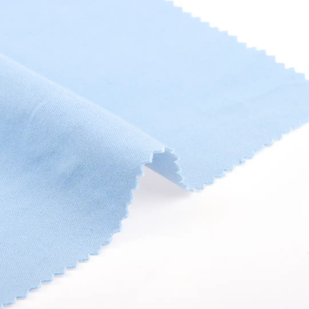 China Fabric for T-Shirt,Loungewear Interlock Knit Fabric Cotton Polyester Blue color buy from China wholesaler bulk order at wholesale price free worldwide shipping Alibaba