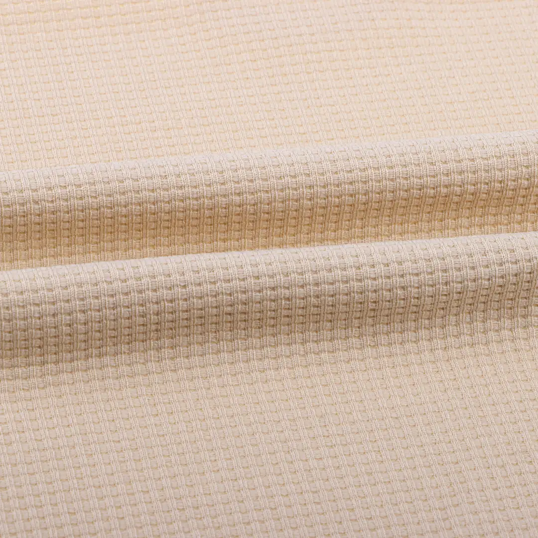 China Fabric for T-Shirt,Shorts,Loungewear Waffle Knit Fabric Polyester Khaki color buy from China wholesaler bulk order at wholesale price free worldwide shipping Alibaba