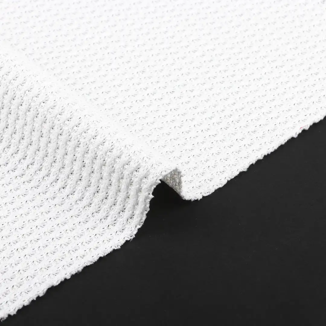 China Fabric for T-Shirt,Loungewear Waffle Knit Fabric Polyester Spandex White color buy from China wholesaler bulk order at wholesale price free worldwide shipping Alibaba