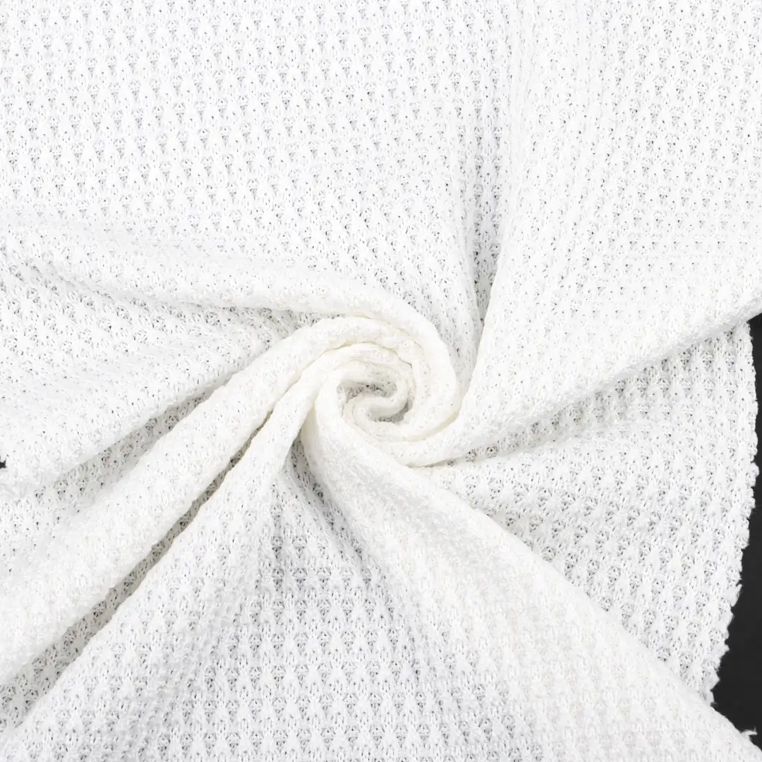 China Fabric for T-Shirt,Loungewear Waffle Knit Fabric Polyester Spandex White color buy from China wholesaler bulk order at wholesale price free worldwide shipping Alibaba