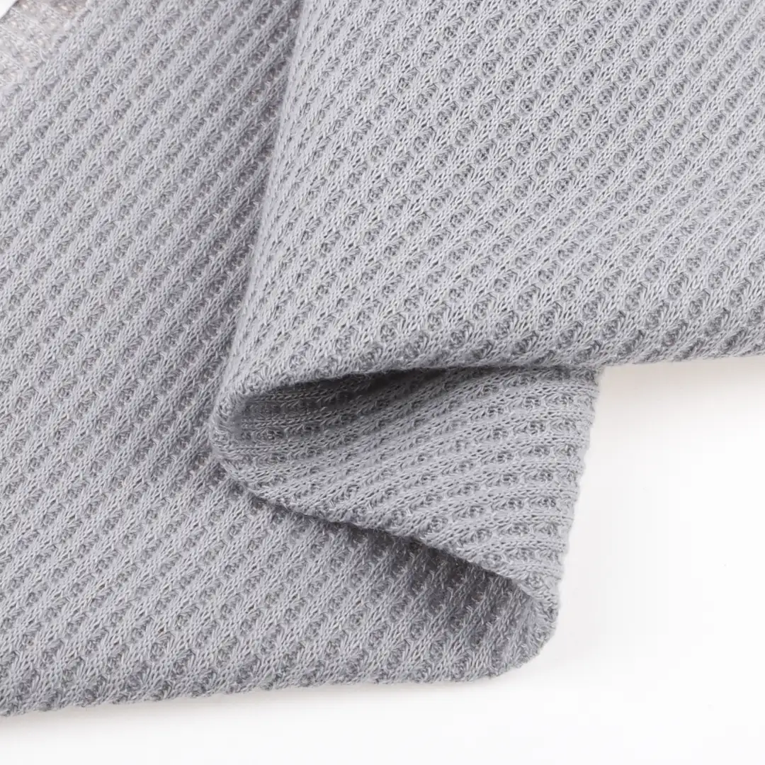 China Fabric for T-Shirt,Loungewear Waffle Knit Fabric Polyester Grey color buy from China wholesaler bulk order at wholesale price free worldwide shipping Alibaba