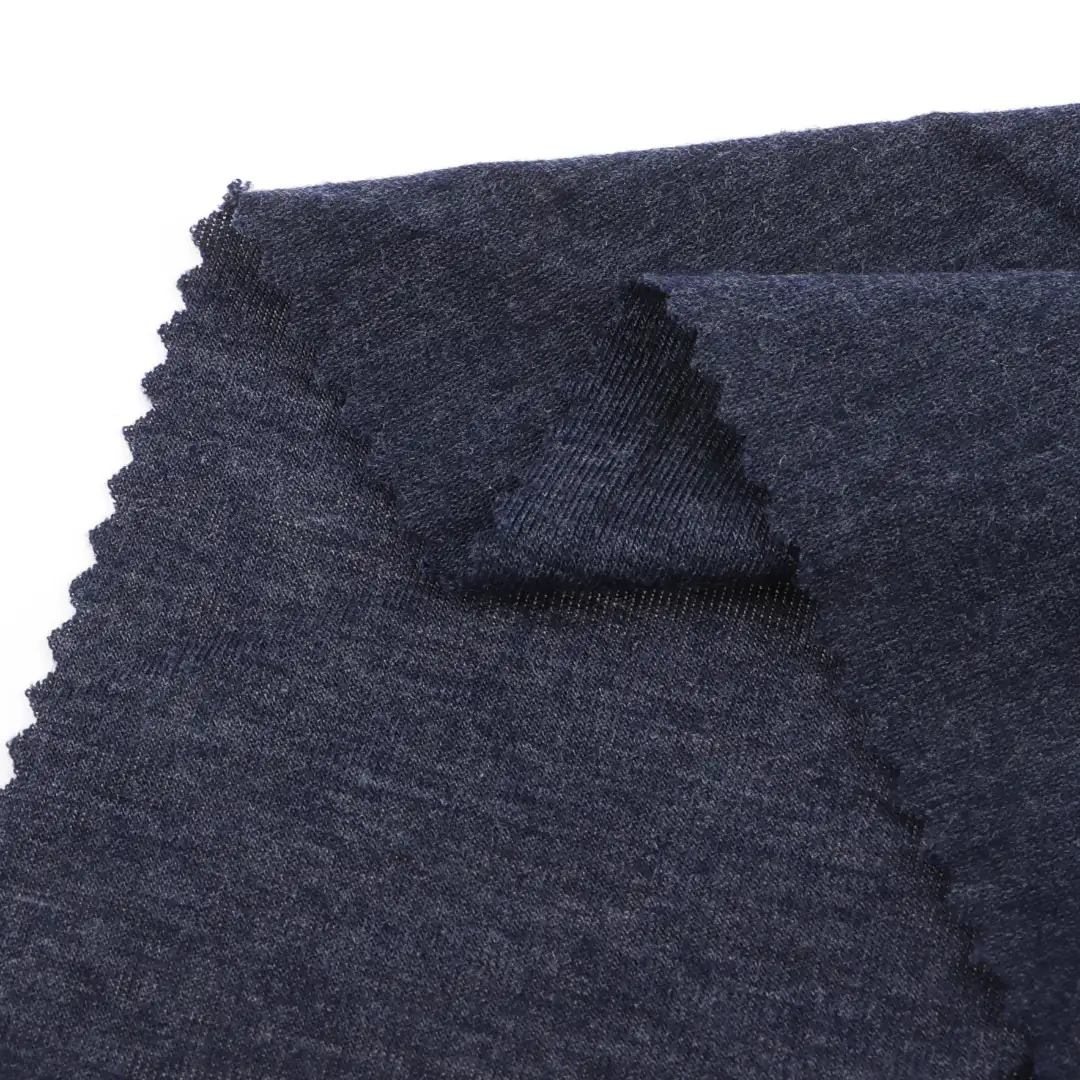 China Fabric for T-Shirt,Loungewear Single Jersey Knit Fabric Polyester Rayon Spandex Navy blue color buy from China wholesaler bulk order at wholesale price free worldwide shipping Alibaba