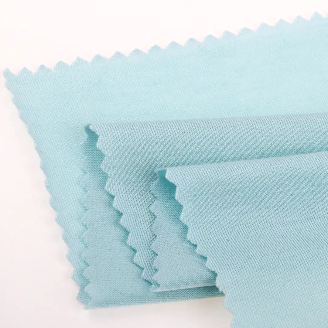 China Fabric for T-Shirt,Loungewear Single Jersey Knit Fabric Tencel Spandex Blue color buy from China wholesaler bulk order at wholesale price free worldwide shipping Alibaba