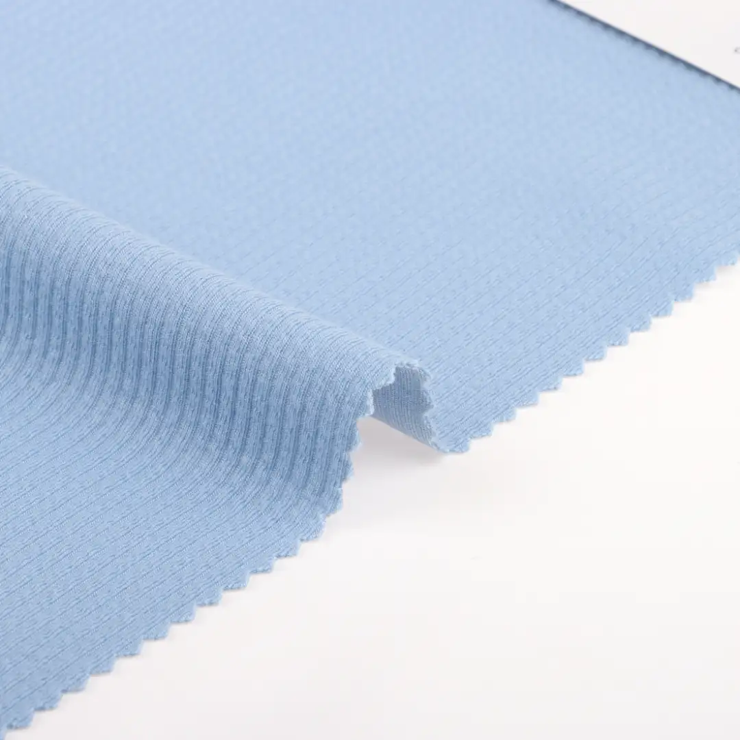 China Fabric for T-Shirt,Shorts Weft Jacquard Knit Fabric Polyester Spandex Blue color buy from China wholesaler bulk order at wholesale price free worldwide shipping Alibaba