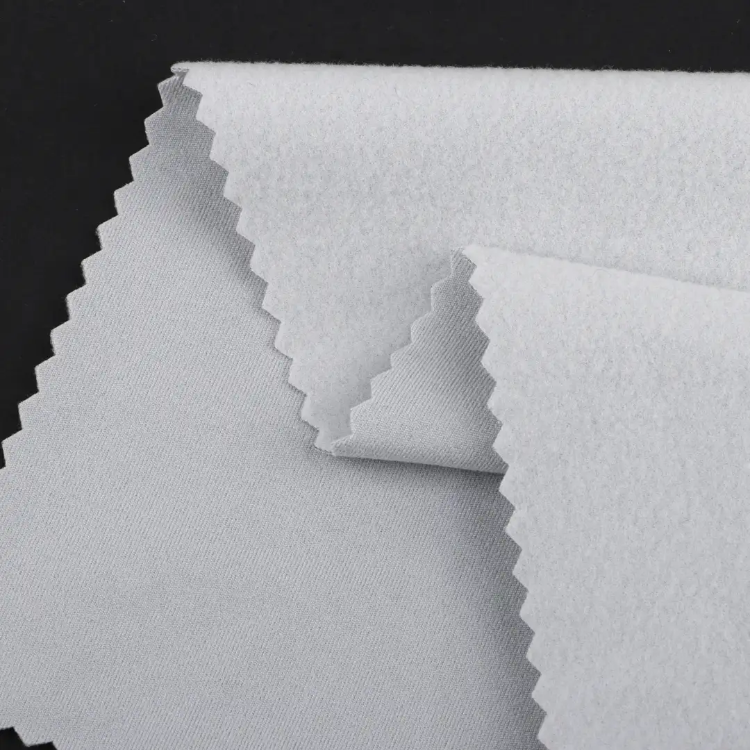 China Fabric for Pants,Jackets Fleece Knit Fabric Polyester Spandex grey color buy from China wholesaler bulk order at wholesale price free worldwide shipping Alibaba