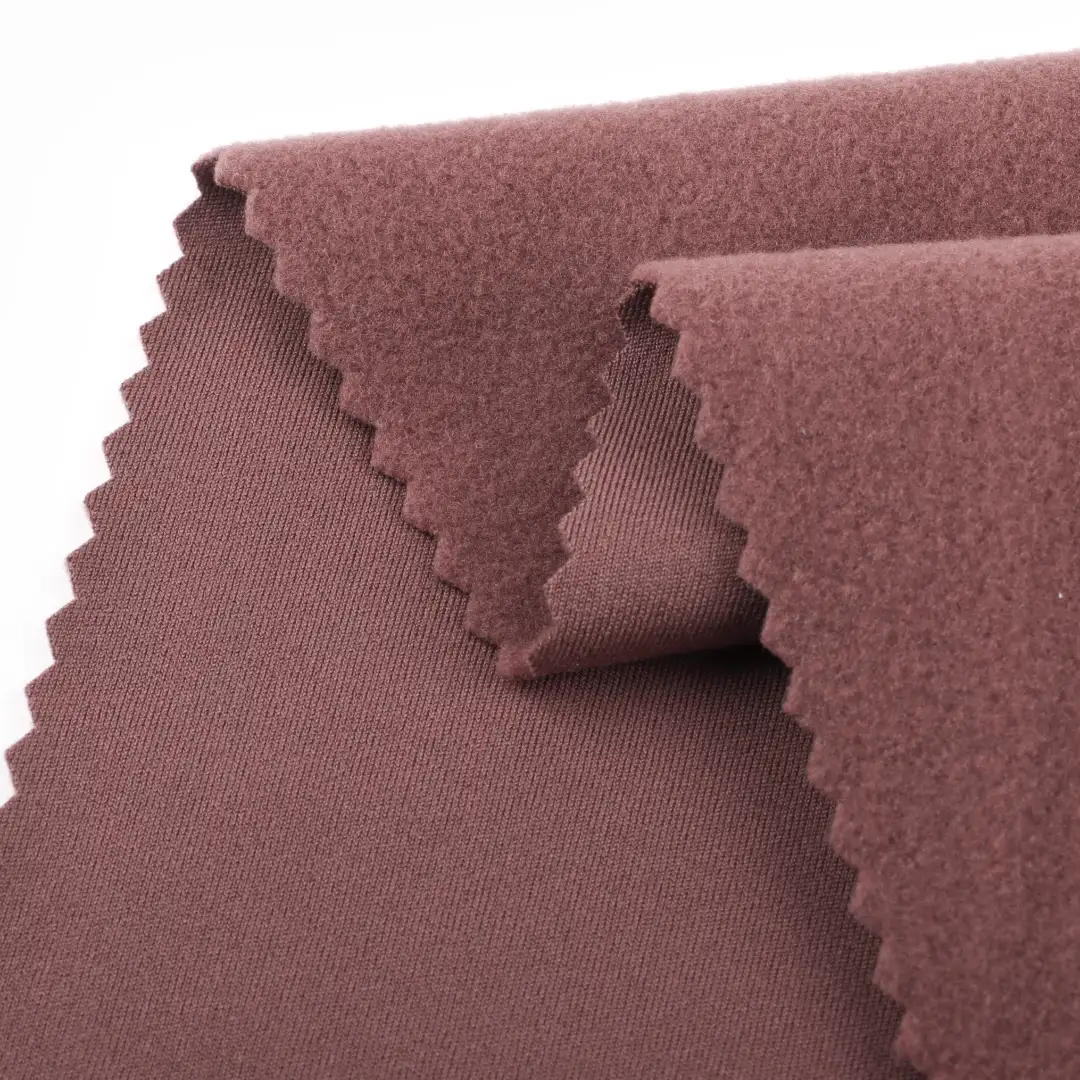 China Fabric for Pants,Jogger Fleece Knit Fabric Polyester Spandex burgundy color buy from China wholesaler bulk order at wholesale price free worldwide shipping Alibaba
