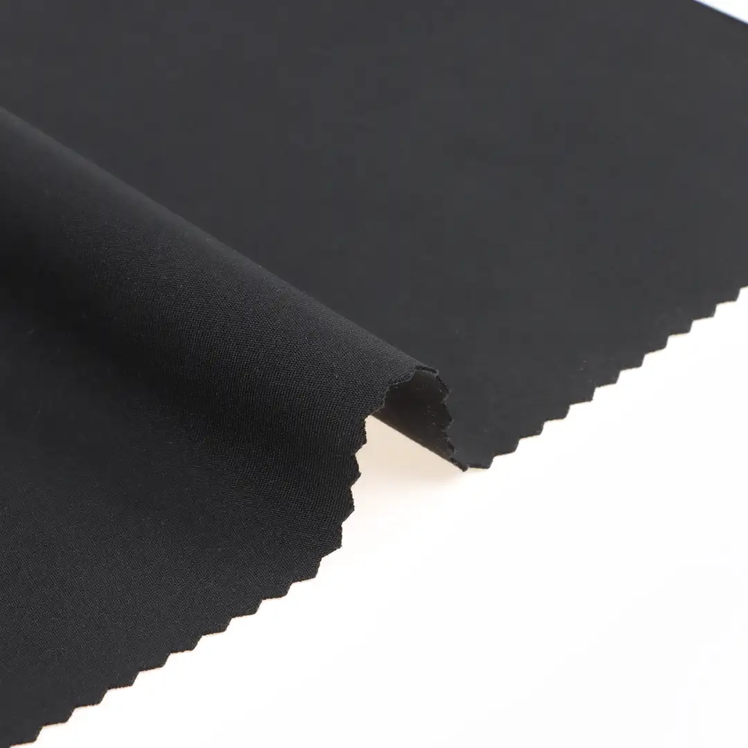 China Fabric for Pants,Jogger Interlock Knit Fabric Polyester Spandex BLACK color buy from China wholesaler bulk order at wholesale price free worldwide shipping Alibaba