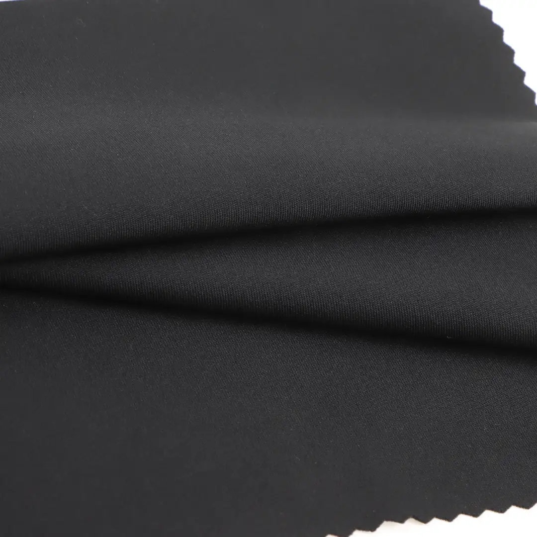 China Fabric for Pants,Jogger Interlock Knit Fabric Polyester Spandex BLACK color buy from China wholesaler bulk order at wholesale price free worldwide shipping Alibaba