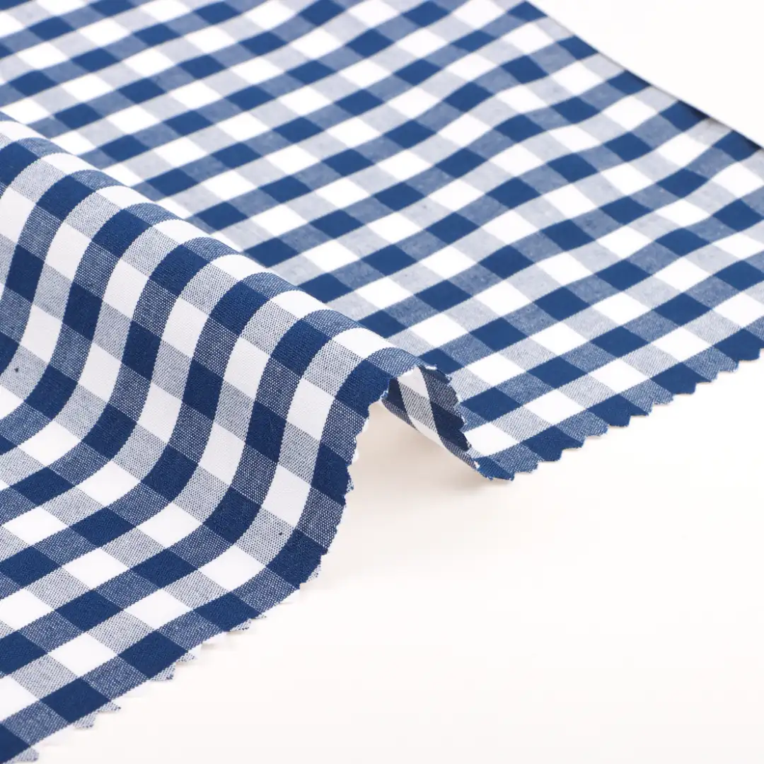 China Fabric for Shirt,Skirt,Shorts Yarn Dyed Check Natural Woven Fabric Cotton Blue color buy from China wholesaler bulk order at wholesale price free worldwide shipping Alibaba
