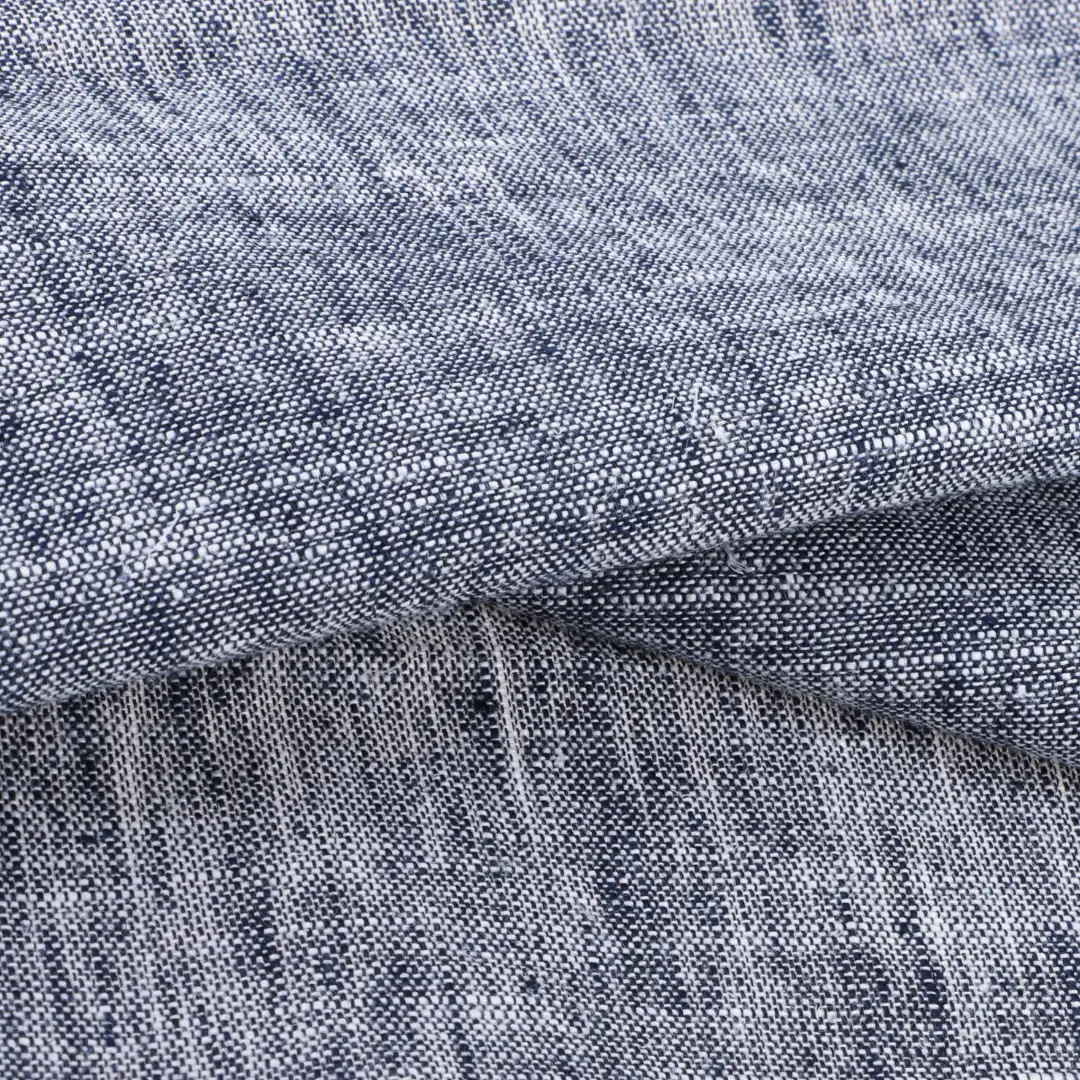 China Fabric for Shirt,Pants,Skirt,Shorts Slub Fabric Natural Woven Fabric Cotton Linen Navy color buy from China wholesaler bulk order at wholesale price free worldwide shipping Alibaba