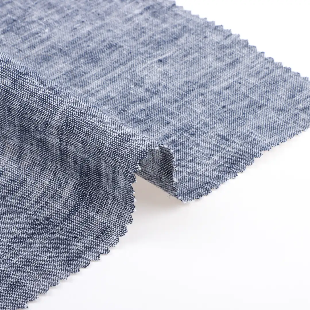 China Fabric for Shirt,Pants,Skirt,Shorts Slub Fabric Natural Woven Fabric Cotton Linen Navy color buy from China wholesaler bulk order at wholesale price free worldwide shipping Alibaba