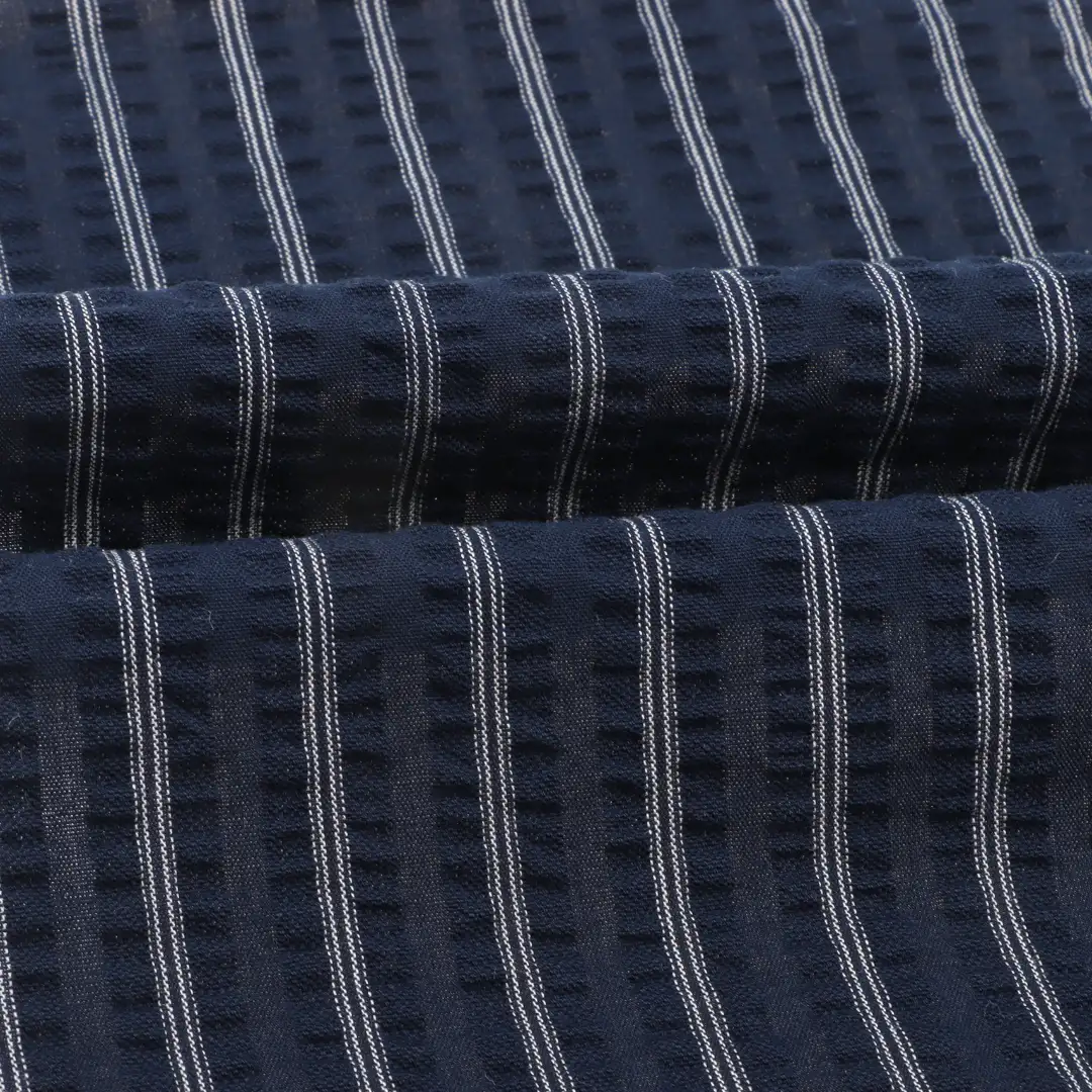 China Fabric for Shirt,Pants,Skirt,Shorts Cotton Seersucker Natural Woven Fabric Cotton stripe color buy from China wholesaler bulk order at wholesale price free worldwide shipping Alibaba