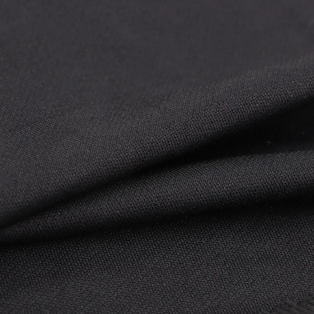 China Fabric for T-Shirt,Tank Top,Jogger French Terry Knit Fabric Polyester Spandex Black color buy from China wholesaler bulk order at wholesale price free worldwide shipping Alibaba