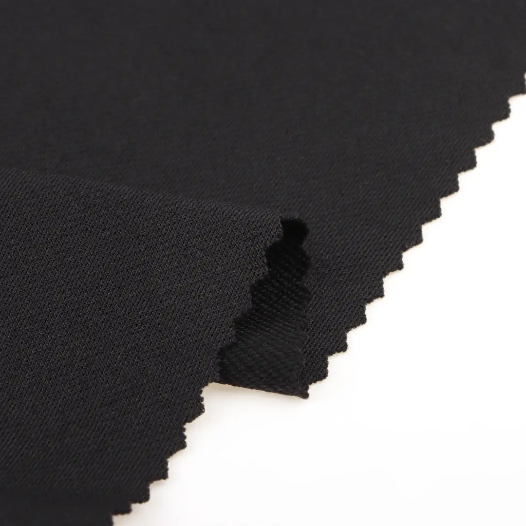 China Fabric for T-Shirt,Tank Top,Jogger French Terry Knit Fabric Polyester Spandex Black color buy from China wholesaler bulk order at wholesale price free worldwide shipping Alibaba
