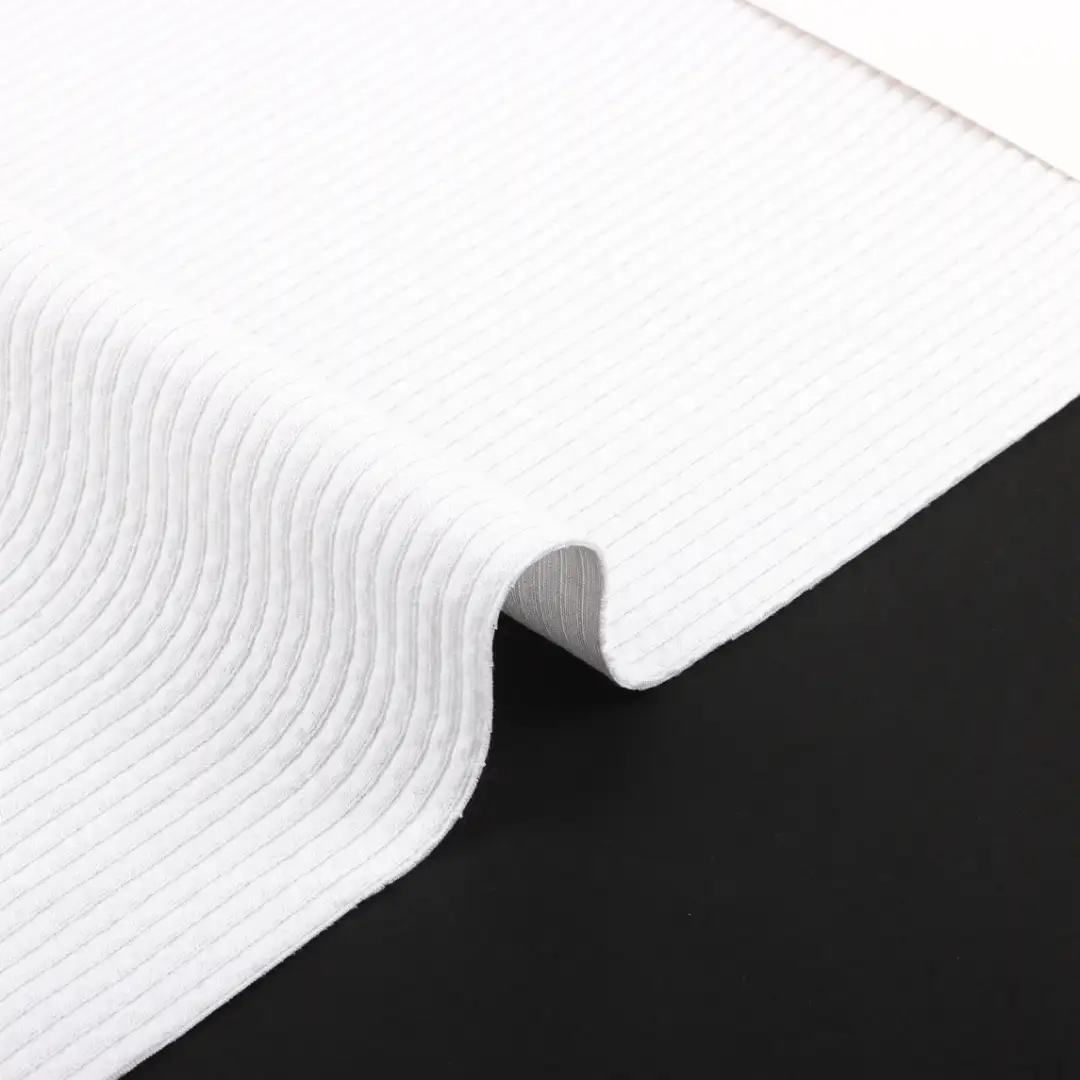 China Fabric for T-Shirt,Polo Shirt,Tank Top,Loungewear Weft Jacquard Knit Fabric Polyester Rayon Spandex white color buy from China wholesaler bulk order at wholesale price free worldwide shipping Alibaba