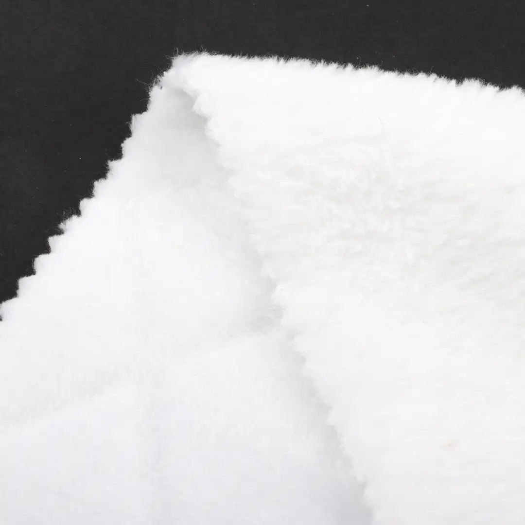 China Fabric for Loungewear,Interlining Double-side fleece Knit Fabric Polyester white color buy from China wholesaler bulk order at wholesale price free worldwide shipping Alibaba